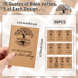 Kosiz 50 Pcs Christian Journals Bulk Inspirational Bible Verse Mini Kraft Notebooks Religious Notepads Church Gifts for Women Social Worker Easter Spring Sunday School Supplies
