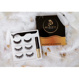 Magnetic Eyelashes with Eyeliner Kit | 3 Pairs Natural Look Reusable Eyelashes with Tweezers Applicator, False eyelashes With Tweezers Easy to Wear, No Glue Needed