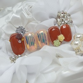 Winter Story Handmade Nail Tips - Long Almond / 겨울이야기 수제네일팁 - 롱아몬드