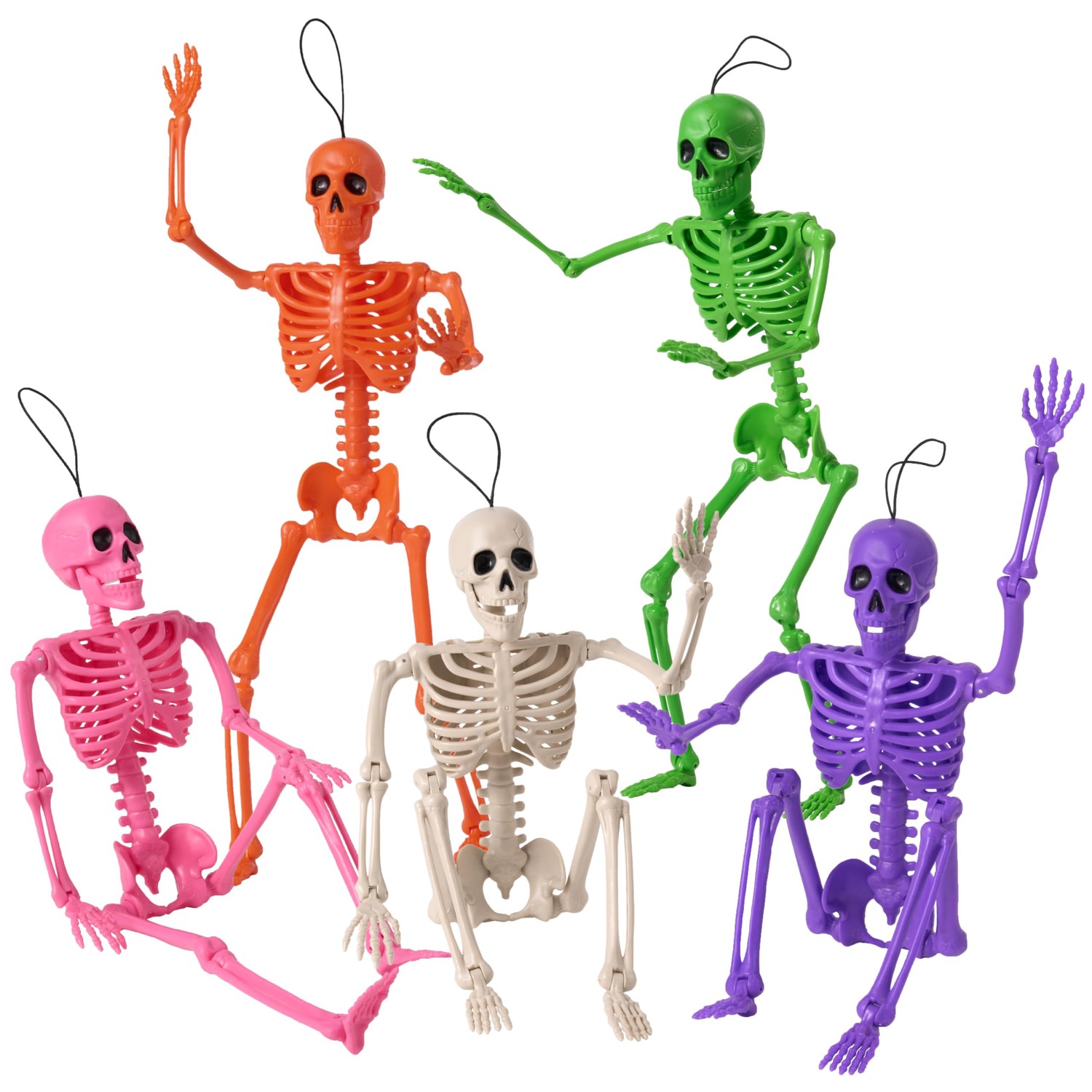 JOYIN JOYIN 5 PCS Posable Halloween Skeleton Decor 16 Inches, Full Body ...