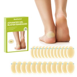 24Pcs Gel Blister Hydrocolloid Bandages - Blister Cushions for Foot, Heel - Water Resistant Bandages, Blister Pads for Prevention & Recovery (Heel Pack)