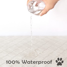 fuguitex Waterproof Dog Blanket Bed Cover Dog Crystal Velvet Moroccan Fuzzy Cozy Plush Pet Blanket Throw Blanket for Couch Sofa(30 * 70 inch, Cream+Grey)