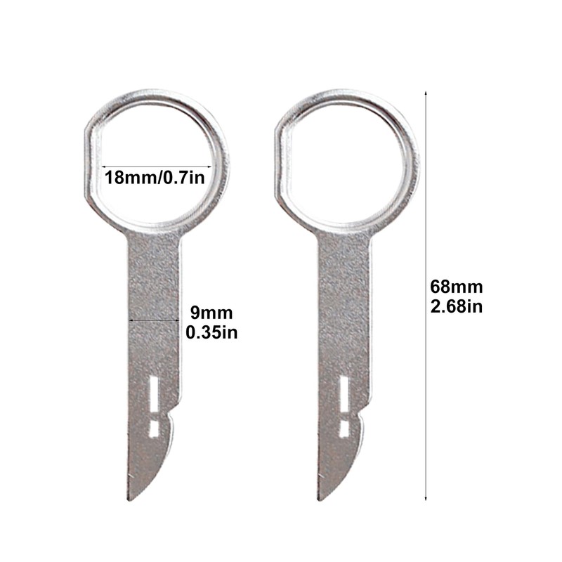 Amusingtao 4pcs Radio Release Keys, 6mm x 68mm Radio Removal