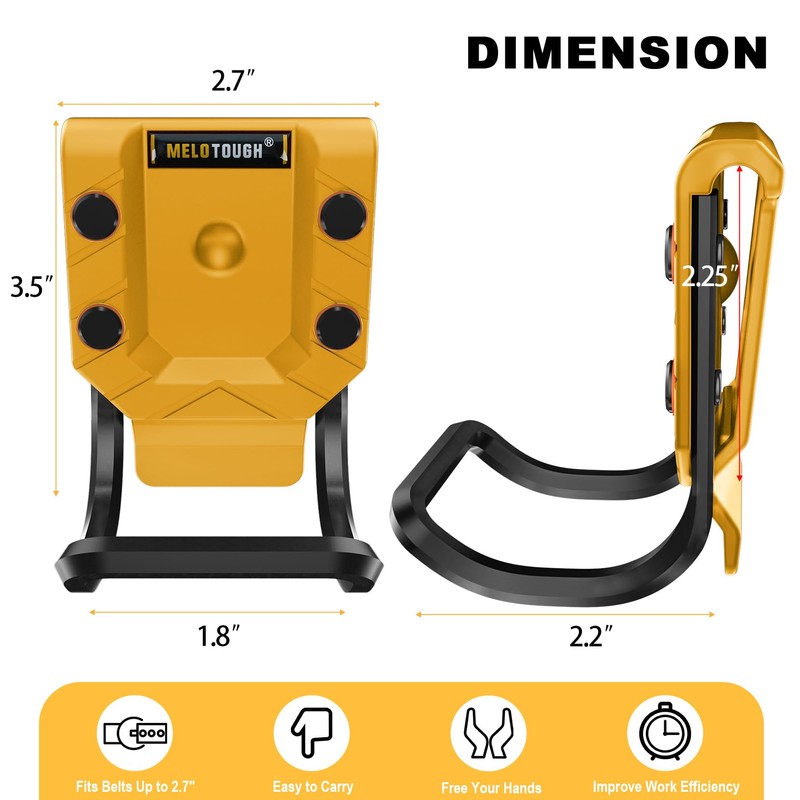 MELOTOUGH Hammer Holder for Tool Belt, Hammer Holster, Hammer Loop,