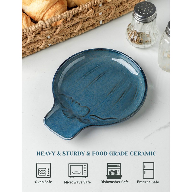 Seyatoo Ceramic Spoon Rest for Stove Top, Spoon Holder for