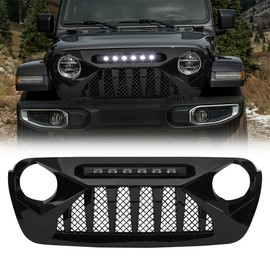 AMERICAN MODIFIED Grille w/Lights Compatible with 18-24 Wrangler JL, 20-24 Gladiator JT w/o TrailCam