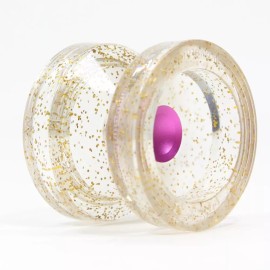 YoYoFactory Wedge - Polycarbonate - Evan Nagao Signature (Glitter with Pink Hub)