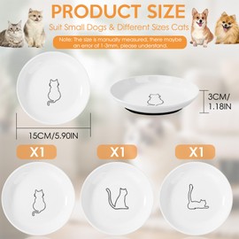 FoiiLiio Ceramic Cat Bowl Set of 3