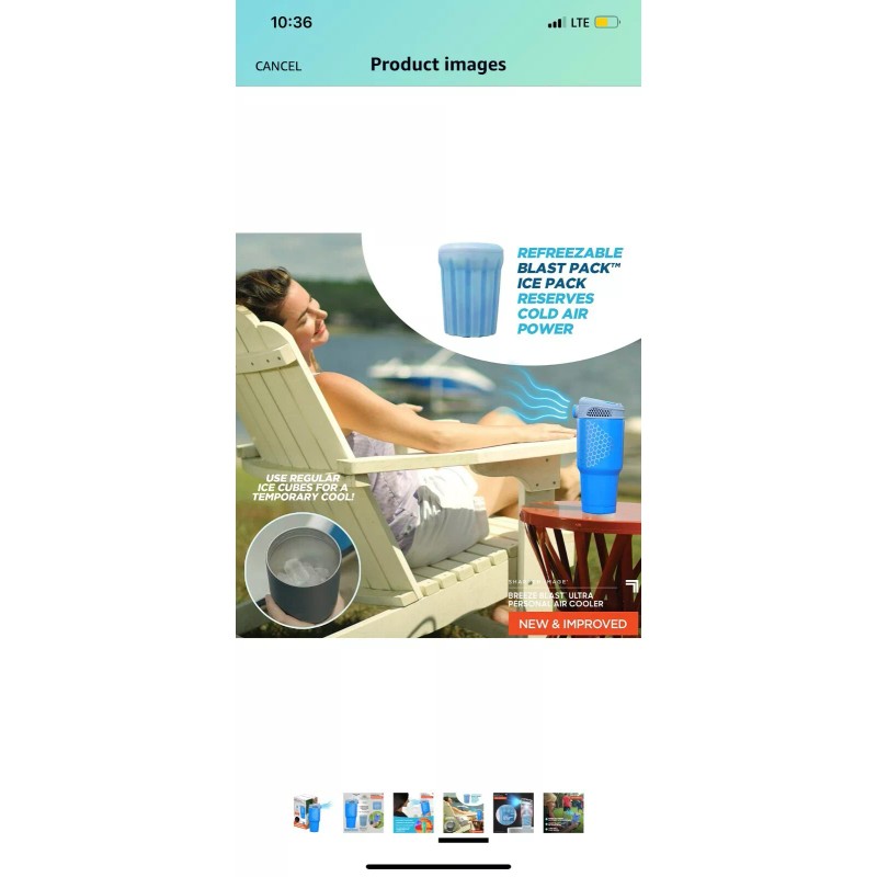 Sharper Image breeze blast personal air cooler by sharper image