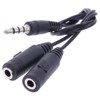 REY 4 Pin Jack to 3.5mm Dual Female Headphone Microphone