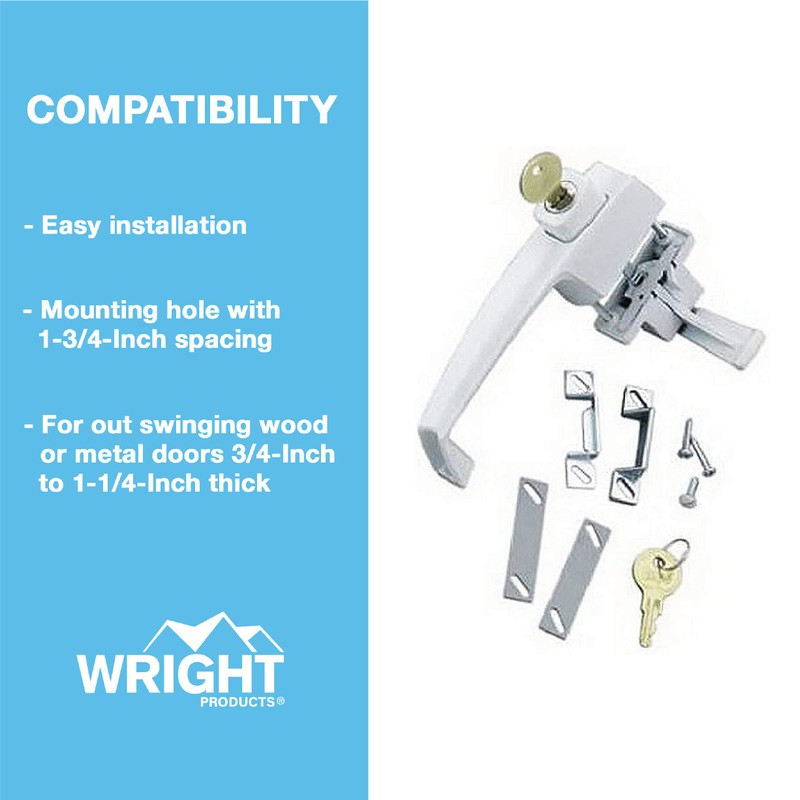 Wright Products - Tie Down Keyed Push Button Door Latch