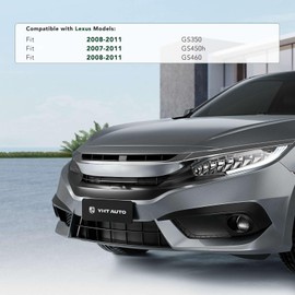 YHTAUTO Front License Plate Frame Compatible with Lexus GS350 2008-2011, GS450h 2007-2011, GS460 2008-2011, Black Bumper License Plate Bracket, No Drill Licence Plate Holder w/Screws