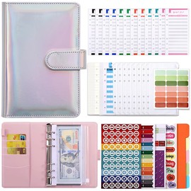A6 Binder, 6 Holes, Budget Binder, Large Capacity, 1 Set, PU Leather, Pockets, Expense Budget Sheets, Household Management, Bagging, Household Management, Money Book, Waterproof, Zippered Envelopes,