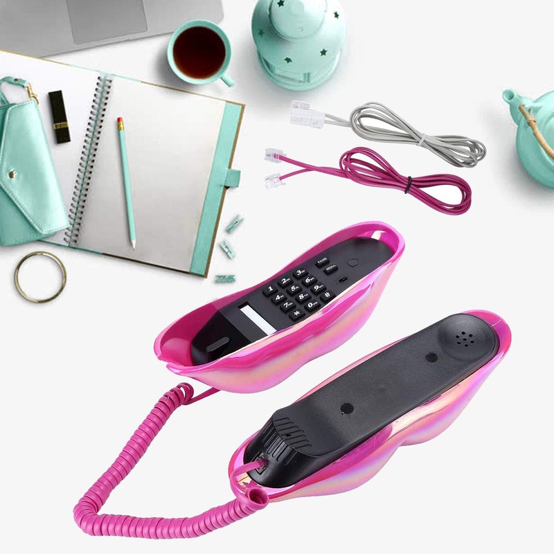 CHENJIEUS Lip Telephone, Advanced Home Telephone, Interesting Mouth Lip-Shaped Telephone,