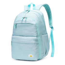 Caran·Y Kids' Backpacks Multipurpose Waterproof,Spacious Lightweight School Bookbag for 15.6-inch Laptop,Bottle Side Pockets and Suitable for Ages 6+ and Up Girl Boy Toddler Backpack（Mint Green）