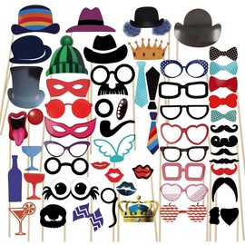 YQQZQ Photo Booth Props,58 Pcs Party Funny Photo Booth Props, Party Decorations for Birthday,Wedding,Festival.