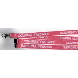 1 Pink Community Midwife Printed Midwifery Safety Breakaway Lanyard: Free UK P&P