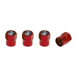 Partuto 4 Pcs Finger Pattern Tire Valve Stem Caps for Car Tyre Valve Dust Covers Decorative Aluminum Alloy Rubber Red White 8x12mm
