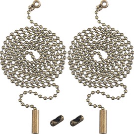 2 Pack Bronze Beaded Pull Chain Extension with Connector for Ceiling Light Fan Chain, 1 Meter Length (Bronze)