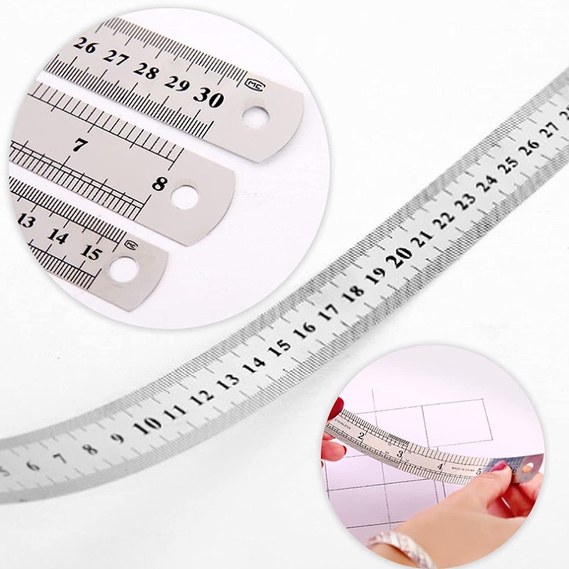 Metal Rulers 30 cm 20 cm 15 cm Stainless Steel