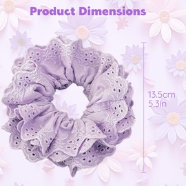 JazSwirl Oversized Scrunchie for Women, 5.3 In Jumbo Purple Hair Big XL Scrunchie for Thick Hair, Giant Large Hair Scrunchies, Extra Large Scrunchies for Ponytails