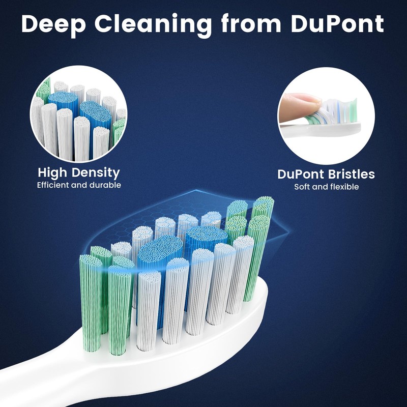 WL-T1009 Sonic Electric Toothbrush Replacement Brush Heads.8pcs, White. (Cannot be