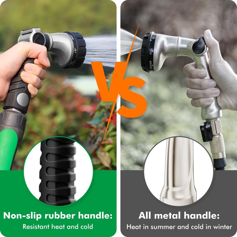 RESTMO Heavy Duty Hose Nozzle, Metal Garden Water Hose Sprayer