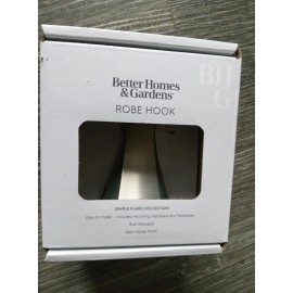 Better Homes & Gardens Simple Flare Style Wall Mount Robe Hook Satin Nickel