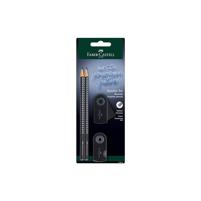 Faber-Castell 218472 - Sparkle Pencil Set with Sharpener, Eraser and