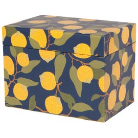 Now Designs Recycled Cotton Paper Recipe Card Box, Lemons