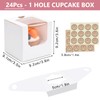 SUPERFA 24 Pack White Single Cupcake Boxes, Individual Cupcake Boxes