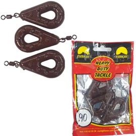 PRO FILSTAR Ground Lead Fishing Set 3 x 90g - Gripper Fishing Lead with Swivel - Fishing Lead Set - Ground Fishing - Pear Lead - Lead Weight - Fishing Lead - Fishing Weights - Lead Weights - Carp Lead