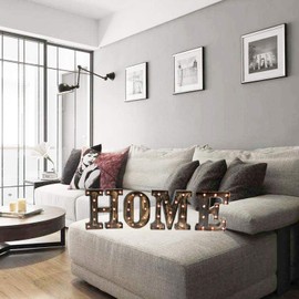 Pooqla Vintage Light Up Marquee Letters with Lights â Illuminated Industrial Style Lighted Alphabet Letter Signs - Coffee Bar Apartment Bedroom Wall Home Initials Decor - N