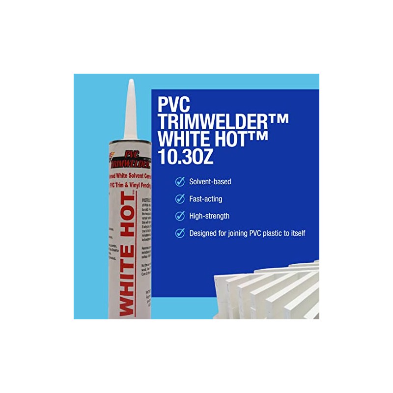 PVC TrimWelder White Hot 10.3 oz Cartridge, Bright White with