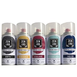 Zeniro Permanent Aerosol Fabric Dye 5 Can Set