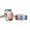 Glass Charms Vine Flower 925 Sterling Silver Core - Fits