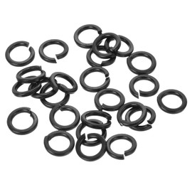 uxcell Split Lock Washer, M6 304 Stainless Steel Spring Lock Washer 25pcs, Black