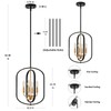 Black and Gold Chandelier for Dining Room Light Fixture, Chandelier