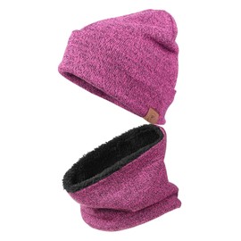 OZERO Winter Beanie Hat, Thermal Knitted Hat, Running Hat, Winter Hat for Men and Women, Purple (thin thread set)