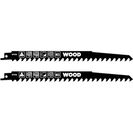 kwb Reciprocating Saw Blade for Wood 240mm (Suitable for Firewood, Hardwood and Plywood, Flexible HCS Steel Material, Precision Ground Saw Blade, Coarse Tooth ½" Universal Shank)