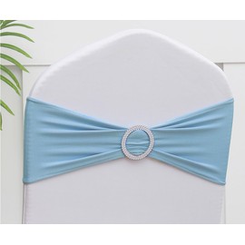 Gankar Baby Blue Chair Sashes 50 Pack, Baby Blue Sashes for Covers, Chair Bands for Wedding, Light Blue Chair Sashes for Gender Reveal Baby Shower Decoration
