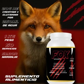 Suplemento Creatina + Glutamina Pre Fox 1kg 50 Servicios