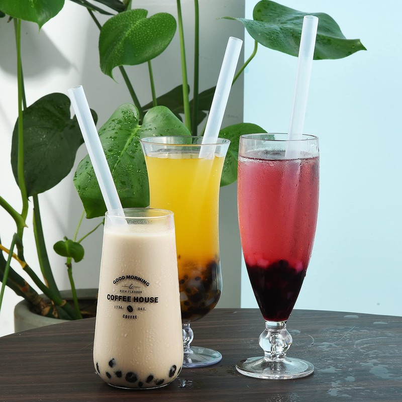 ALINK Reusable Clear Boba Straws, 13 mm x 10.5 in,