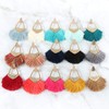 Bohemian Silky Thread Tassel Statement Drop Earrings - Geometric Strand