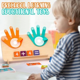 Totebynet Educational Math Learning Board with Finger Counting, Numbers 0-10, Addition Cards