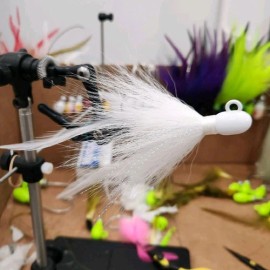 carlitos custom jigs white custom bucktail jig With Feathers And Flash. 1/2oz Up To 3oz Available - 3/4oz