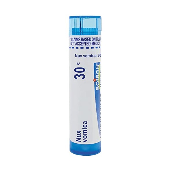 Boiron Nux Vomica 30C Homeopathic Medicine for heartburn or drowsiness due to excessive eating or drinking