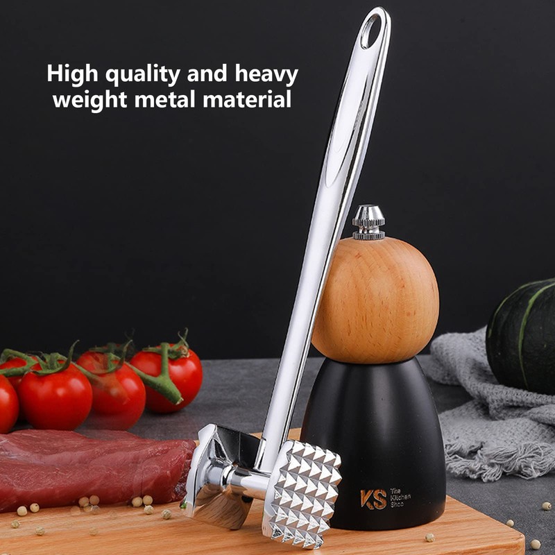 Meat Tenderizer Hammer, Double Side, Heavy Duty Stainless Steel Meat
