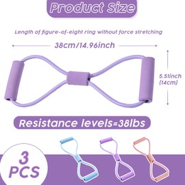 Saludea Resistance Bands with Handles, Arm Figure 8 Resistance Band, Chest Expander, Stretch Fitness Strap, Yoga Gym Fitness Pulling Rope for Full-Body Workouts Back and Shoulder Stretch Women Men