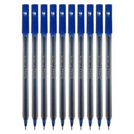 SAINO Softy Ballpoint Pens, BLUE, Fine Point (0.7mm), Pack of 10, Fine Writing Smooth Ball Pens, Perfect for School Office Home Business Shop Everyday Use